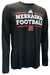 Adidas 2024 Team Issue Nebraska Football LS Pregame Tee - Black - AT-H4484