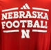 Adidas 2024 Team Issue Nebraska Football Locker Practice LS Pregame Tee - Red - AT-H4485