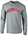 Arch Nebraska Long Sleeve Tee - Gray Nebraska Cornhuskers, Nebraska  Mens, Huskers  Mens, Nebraska  Long Sleeve, Huskers  Long Sleeve, Nebraska  Mens T-Shirts, Huskers  Mens T-Shirts, Nebraska Arch Nebraska LS Tee - Gray, Huskers Arch Nebraska LS Tee - Gray