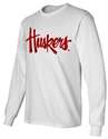 Huskers Script Long Sleeve Tee - White Nebraska Cornhuskers, Nebraska  Mens, Huskers  Mens, Nebraska  Long Sleeve, Huskers  Long Sleeve, Nebraska  Mens T-Shirts, Huskers  Mens T-Shirts, Nebraska Huskers Script LS Tee - White, Huskers Huskers Script LS Tee - White