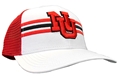 NU Banner Trucker Nebraska Cornhuskers, Nebraska  Mens Hats, Huskers  Mens Hats, Nebraska  Mens Hats, Huskers  Mens Hats, Nebraska White With Red Mesh Interlocking NU Adjustable Trucker Hat Legacy, Huskers White With Red Mesh Interlocking NU Adjustable Trucker Hat Legacy