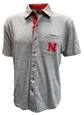 Nebraska Hey Buddy Button Down Nebraska Cornhuskers, Nebraska  Mens Polo's, Huskers  Mens Polo's, Nebraska Polo's, Huskers Polo's, Nebraska Grey Nebraska Buddy SS Button Down Colosseum, Huskers Grey Nebraska Buddy SS Button Down Colosseum