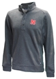 Nebraska Mock Pullover Button Sweatshirt Cutter & Buck - Charcoal Nebraska Cornhuskers, Nebraska  Mens Outerwear, Huskers  Mens Outerwear, Nebraska  Mens, Huskers  Mens, Nebraska Black Out!, Huskers Black Out!, Nebraska Charcoal Nebraska Mock Pullover Button Sweatshirt Cutter & Buck, Huskers Charcoal Nebraska Mock Pullover Button Sweatshirt Cutter & Buck