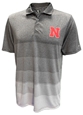 Nebraska Pro Day Striped Mesh Polo Nebraska Cornhuskers, Nebraska  Mens Polo's, Huskers  Mens Polo's, Nebraska Polo's, Huskers Polo's, Nebraska Grey Nebraska AI Striped Mesh Polo, Huskers Grey Nebraska AI Striped Mesh Polo