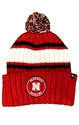 Nebraska Striped Knit Cuff Pom Beanie Nebraska Cornhuskers, Nebraska  Mens Hats, Huskers  Mens Hats, Nebraska  Mens Hats, Huskers  Mens Hats, Nebraska Red Nebraska Striped Knit Cuff Beanie With Pom 47 Brand, Huskers Red Nebraska Striped Knit Cuff Beanie With Pom 47 Brand