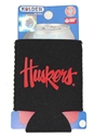 Black Huskers Can Coozie Nebraska Cornhuskers, Black Kolder Holder Koozie, Script Huskers Kolder Koozie