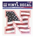 USA Flag Nebraska N Decal  Nebraska Cornhuskers, Nebraska Stickers Decals & Magnets, Huskers Stickers Decals & Magnets, Nebraska USA flag N logo Decal 6 inch, Huskers USA flag N logo Decal 6 inch