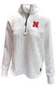 Womens Nebraska Mia Quarter Zip Cable Knit Nebraska Cornhuskers, Nebraska  Ladies, Huskers  Ladies, Nebraska  Ladies Outerwear, Huskers  Ladies Outerwear, Nebraska Womens Ivory Nebraska Mia Mock Neck 1/4 Zip Cable Knit Pressbox, Huskers Womens Ivory Nebraska Mia Mock Neck 1/4 Zip Cable Knit Pressbox